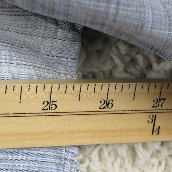 andrew david* Men's Long Sleeve Button Down Curved Hem Pocket Shirt~ Size Large - Picture 7 of 11